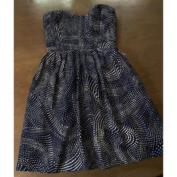 devlin Dress Size Small Strapless Blue White Quilted Smocked Mini from Nordstrom - Picture 8 of 15